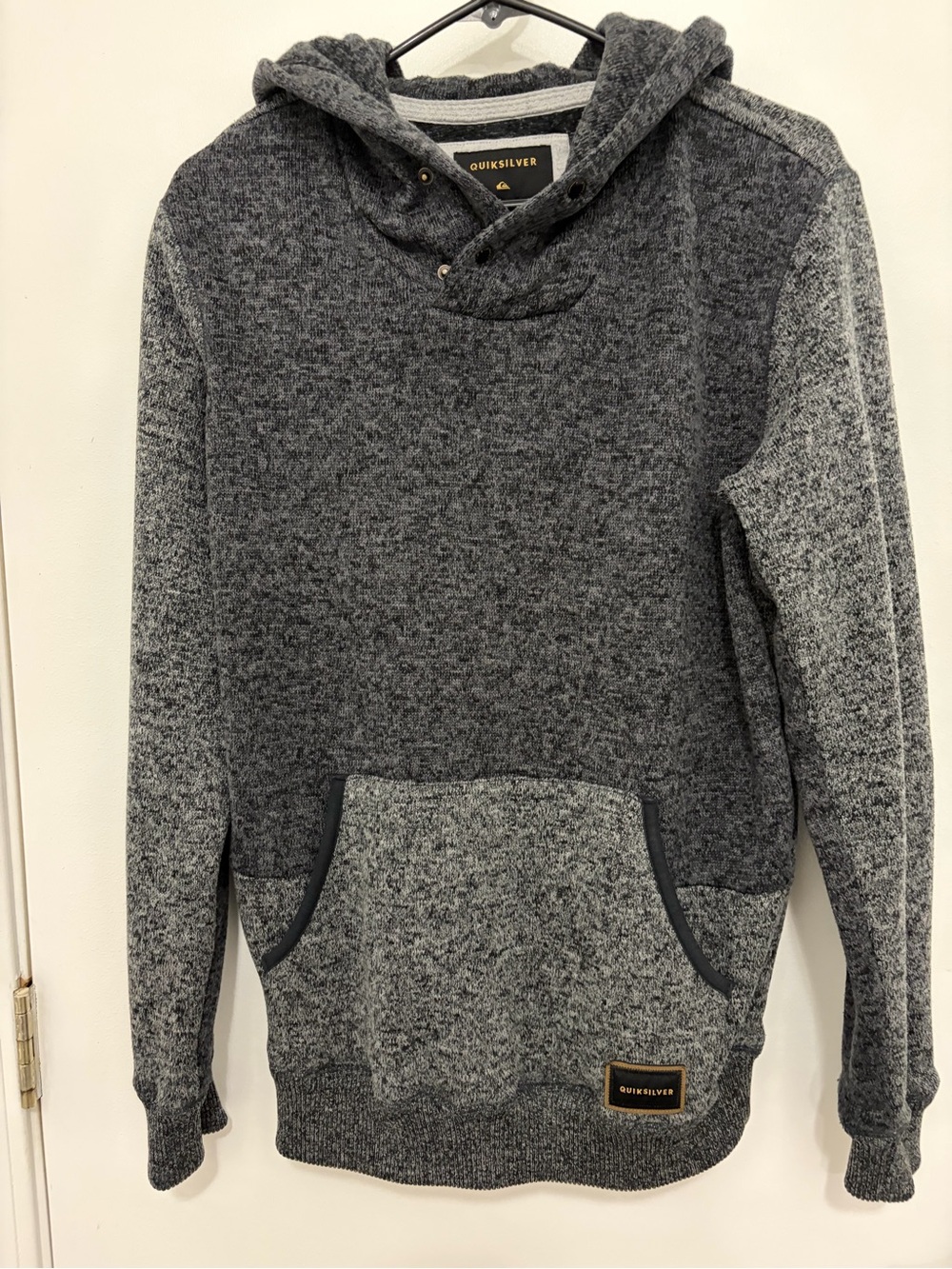 Quiksilver Men's Heathered Gray Two-Tone Hooded Pullover